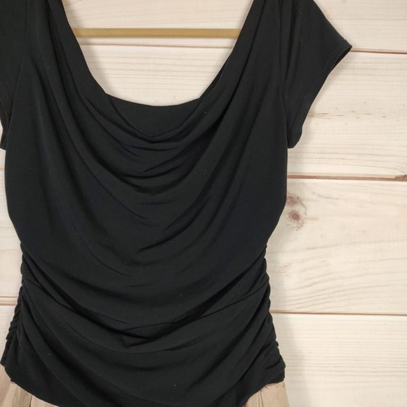 S.L Fashions Sz.8 Dress Woman’s Black Than Fit And Flare Layered Gathered - Picture 4 of 10